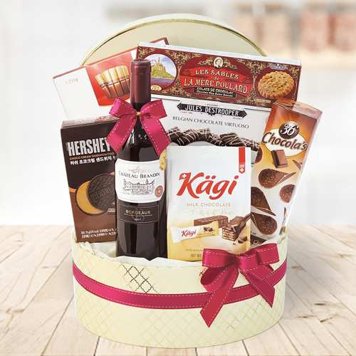 - Wine Chocolate Hamper For Valentines Day