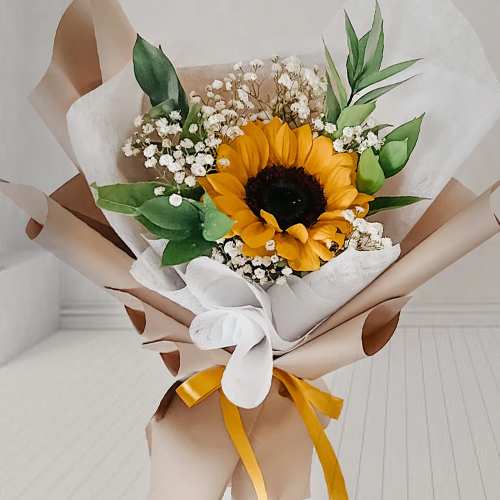 Single Sunflower Bouquet-Birthday Flowers Order Online