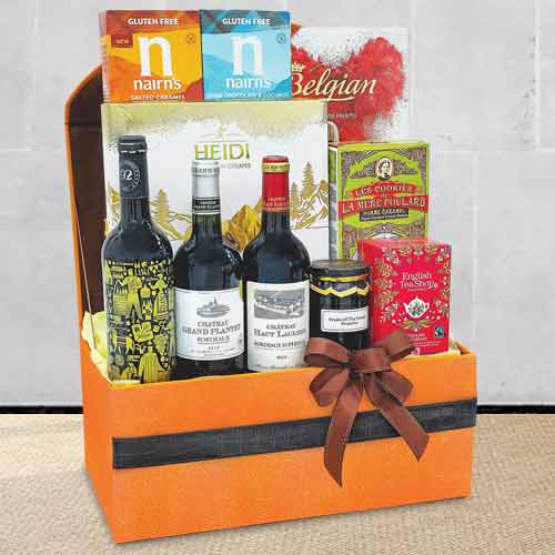 Wine Trio With Sweets And Savoury Treats-Christmas Gifts Delivery Singapore