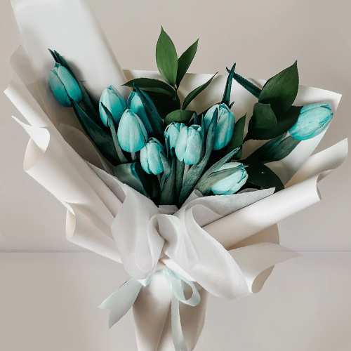 10 Stalk Blue Tulips-Flowers For Him On His Birthday