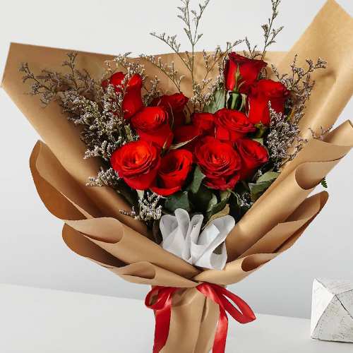 Dozen Red Rose Bouquet-Red Roses Bouquet To Singapore