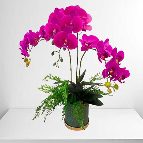 Artificial Phalaenopsis Orchid Arrangement-Send New Home Gifts