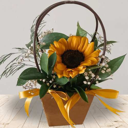 Single Sunflower Arrangement-Get Well Soon Bouquet Delivery