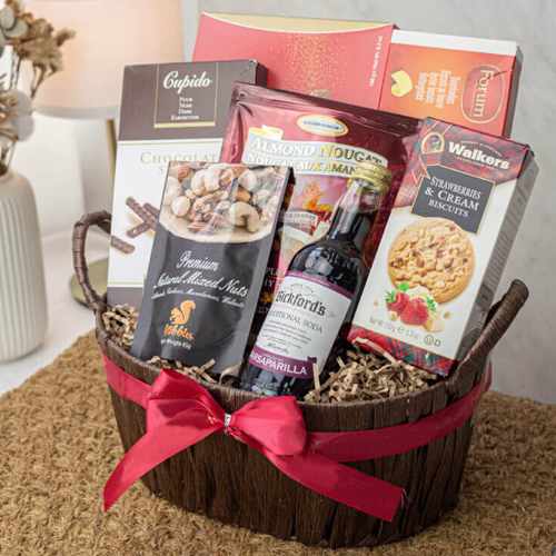 Gourmet Treat Hamper-Nuts And Chocolate Gift Baskets To Singapore