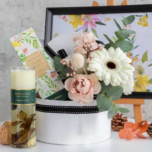 Lovely Flowers N Fleur Candle Harbal-Sympathy Gift Ideas Delivery