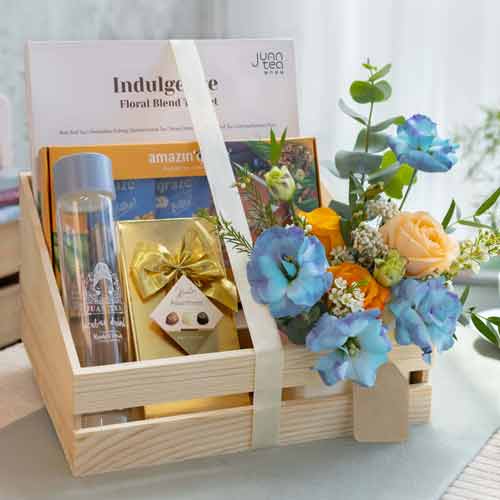 Pleasant Sunshine Tea Gift Hamper-Birthday Tea Gift Baskets To Singapore