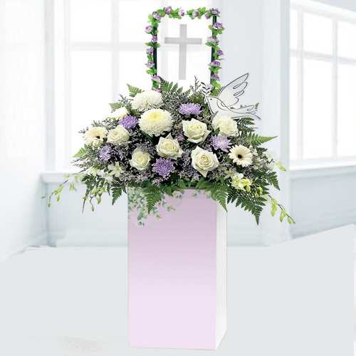 Condolences Stand With Fresh Flowers-Best Flower For Condolences